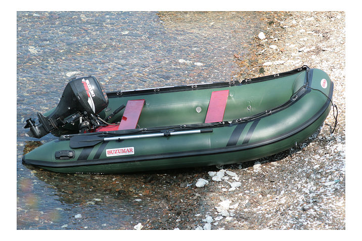лодка надувная ПВХ Suzumar DS360AL, зеленая, пол алюминиевый