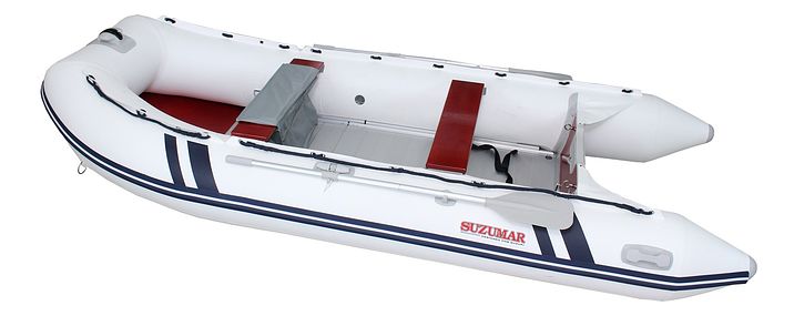 лодка надувная ПВХ Suzumar DS390AL, белая, пол алюминиевый