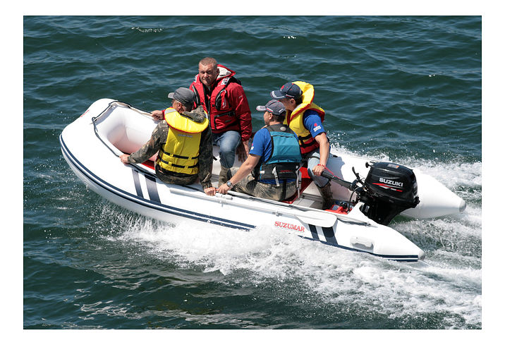 лодка надувная ПВХ Suzumar DS390AL, белая, пол алюминиевый